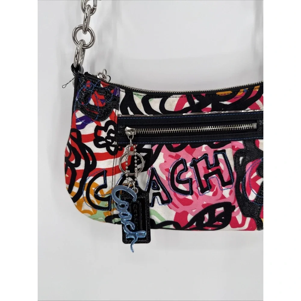 Coach Poppy Graffiti Blossom Crossbody Handbag Size Small Y2K Colorful - Picture 2 of 15